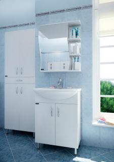 Зеркальный шкаф СанТа Волна 101009 55см левый белый